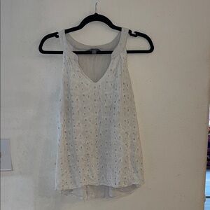 Market & Spruce White Polka Dot Tank Top